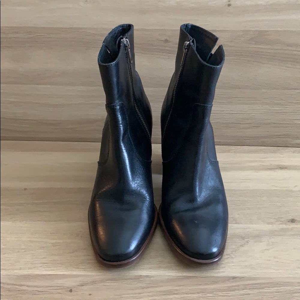 J Crew Black Leather Booties